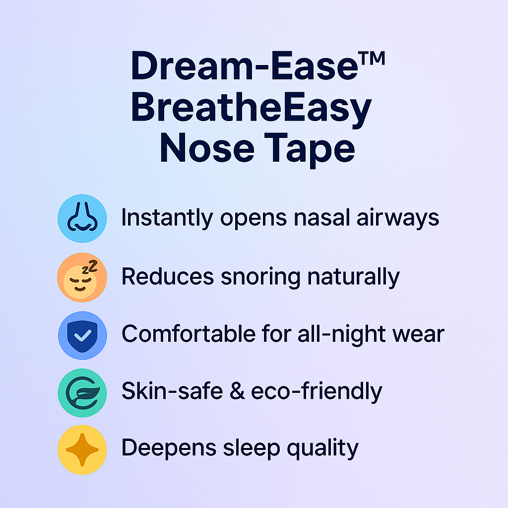 BreatheEasy™ – Anti-Snore Nasal Strips for Better Sleep